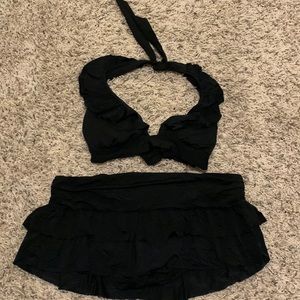 Kenneth Cole Ruffle Halter Top and Swim Skirt